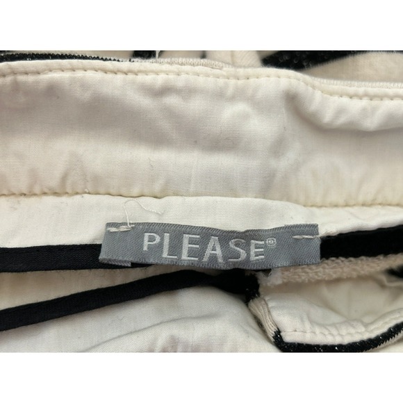 Please by Imperial SPA Italia Women's Cream Black Striped Sweatpant Pants Medium - Picture 4 of 5